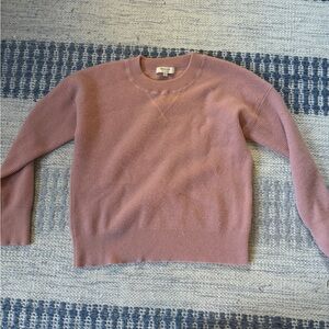 Madewell 100% cashmere Pink Crewneck Sweater